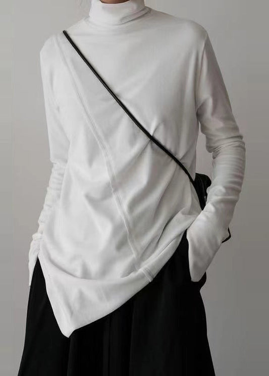Women's Cotton Asymmetrical White Plus Size - OutfitLondon
