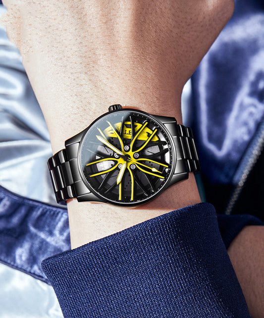 Women's Stainless Steel Quartz Watch Waterproof Yellow - OutfitLondon