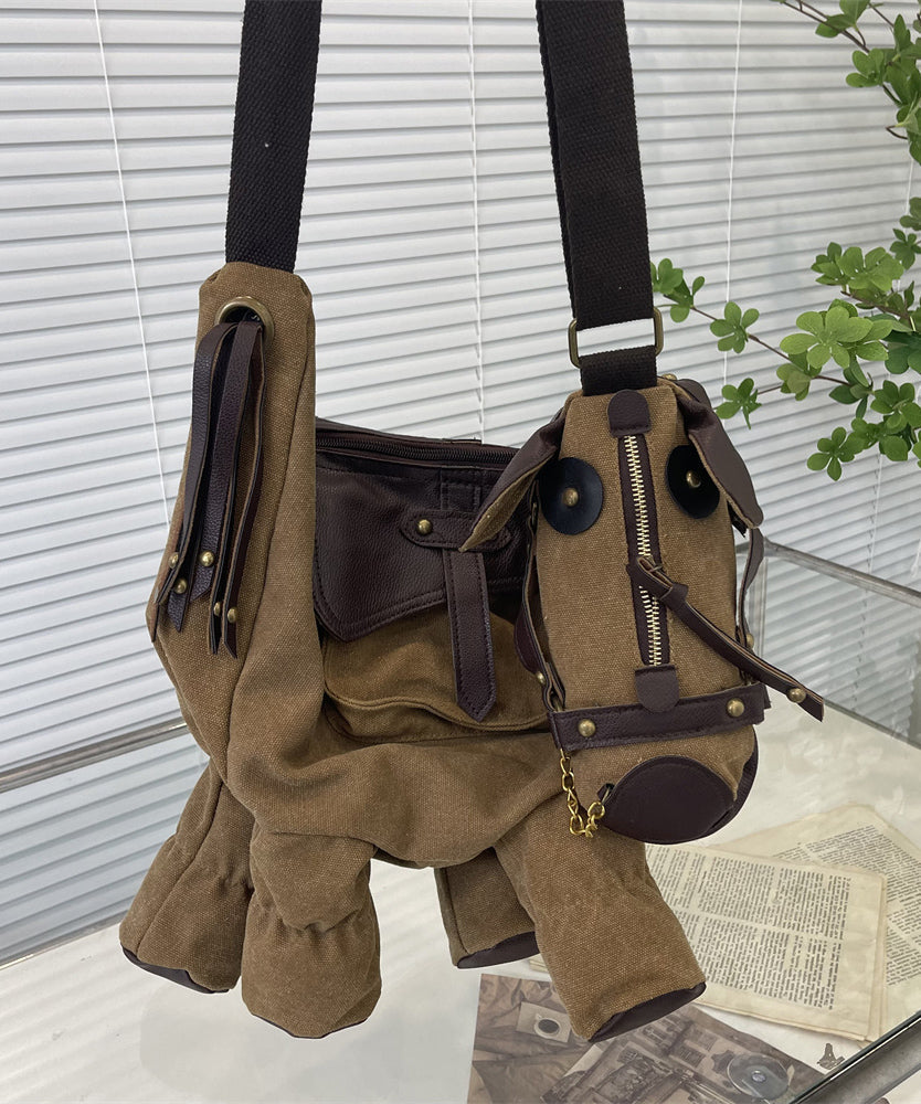 Women's Pony Shoulder Bag Faux Leather Army Green - OutfitLondon
