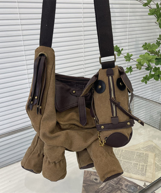 Women's Pony Shoulder Bag Faux Leather Army Green - OutfitLondon