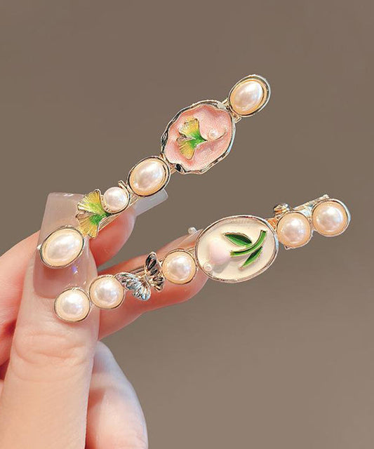 Gold Hairpin Pearl Beads Elegant Women Accessory - OutfitLondon
