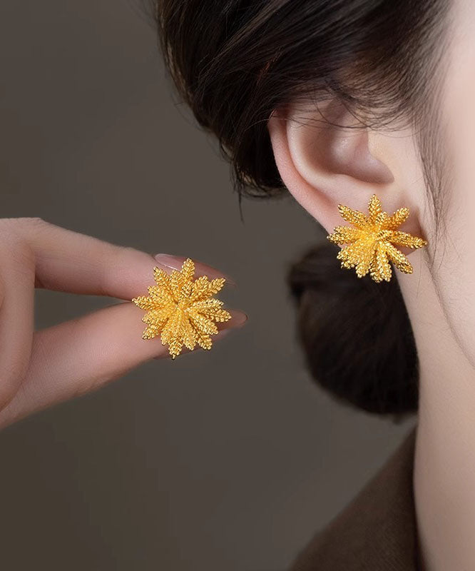 Women's Copper Earrings Gold Tone Wheat Design - OutfitLondon
