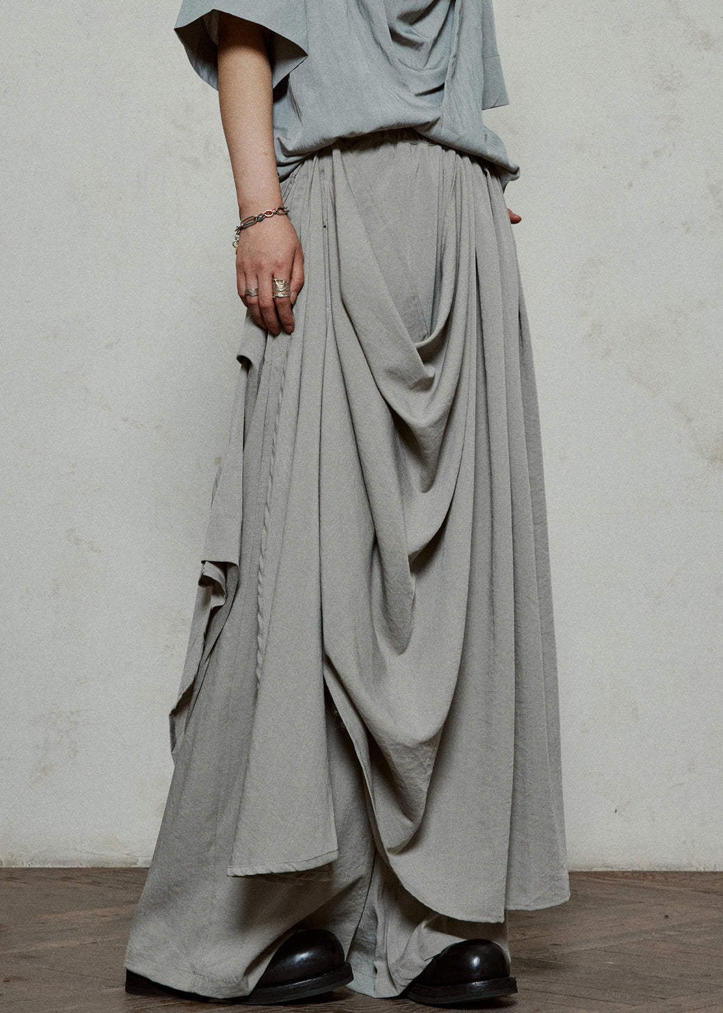 Women's Cotton Culotte Skirt With Pockets Elastic Waist Lightweight - OutfitLondon