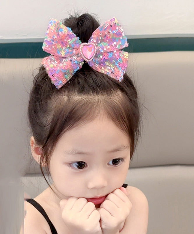 Girls Hair Pin Pearl Bow Glitter Alloy - OutfitLondon