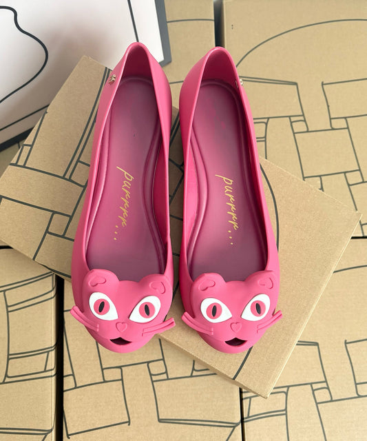 Women's Cat Motif Flats Comfortable Everyday Shoes - OutfitLondon