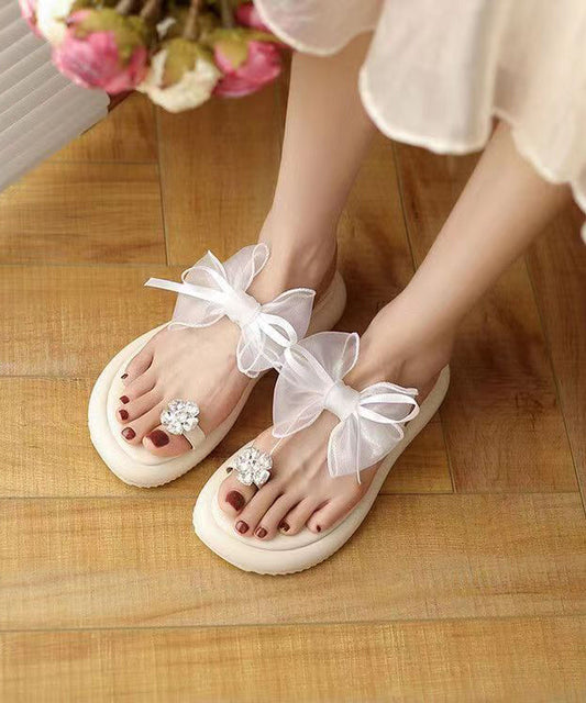 Women's White Platform Sandals Cushioned 3cm Heel - OutfitLondon