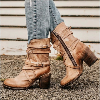Trendy Women's Black Chunky Ankle Boots - OutfitLondon