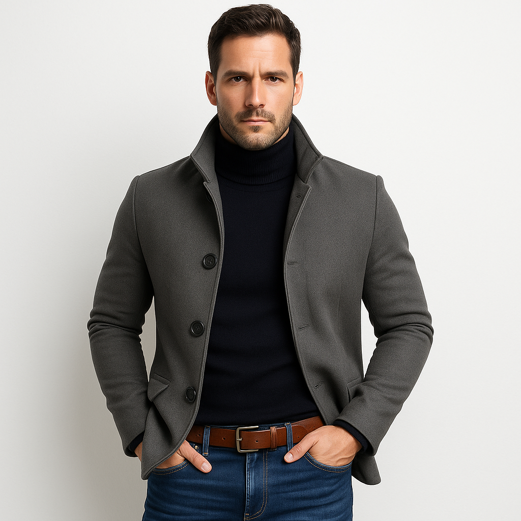 Men's Tailored Fit Overcoat | Stylish - OutfitLondon