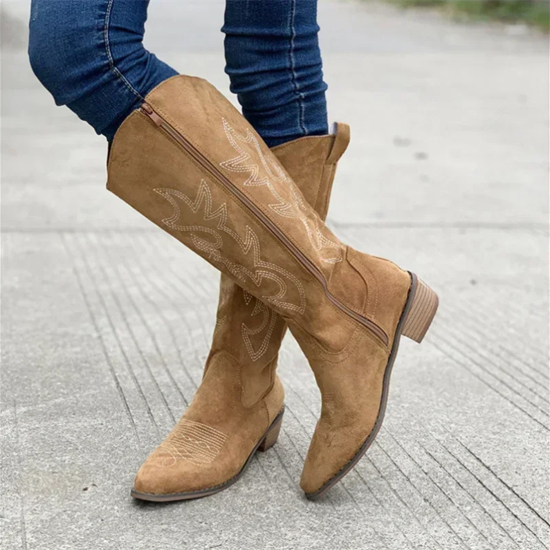 Classic Leather Western Boots for Women