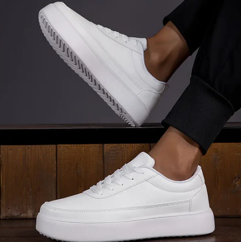 Comfortable Classic White Mens Sneakers