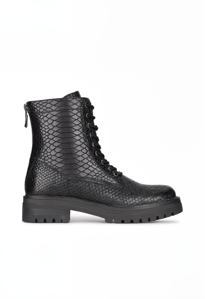 Fashionable Ladies Ankle Boots with Snake Skin Design
