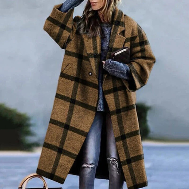 Warm Women's Wool Coat - Oversized Fit Long Jacket