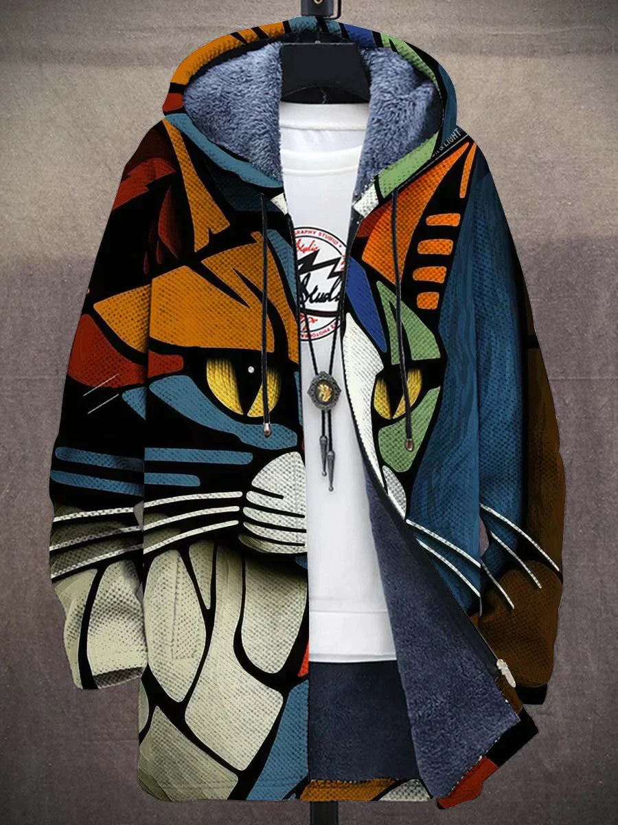 Women's Fashionable Cat Print Jacket - OutfitLondon