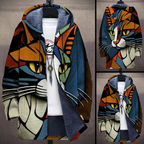 Women's Fashionable Cat Print Jacket