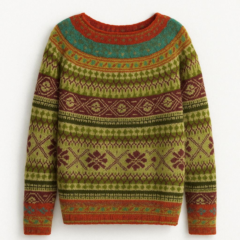 Classic Women's Sweater with Vintage Fall Design