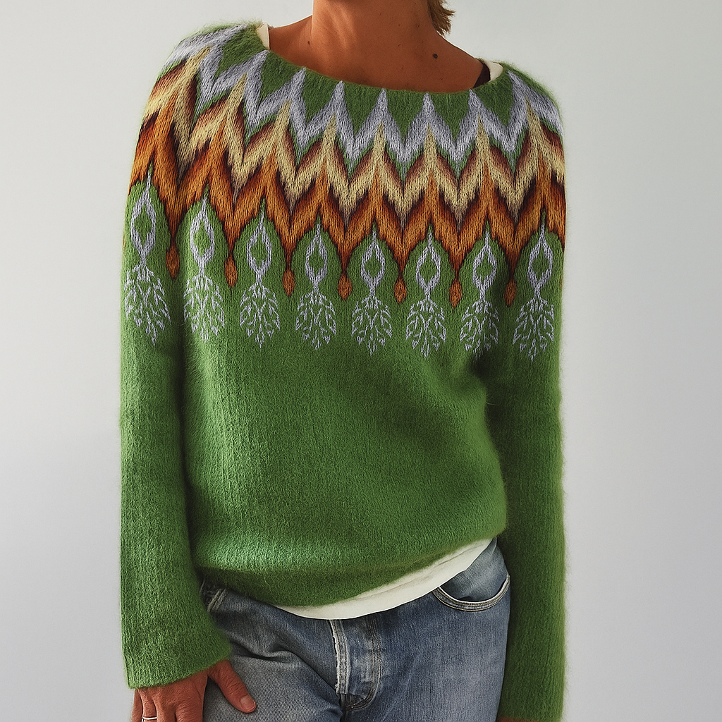 Classic Women's Sweater with Vintage Fall Design
