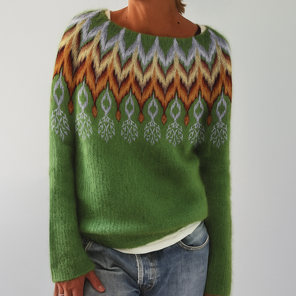 Classic Women's Sweater with Vintage Fall Design