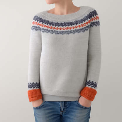 Classic Women's Sweater with Vintage Fall Design