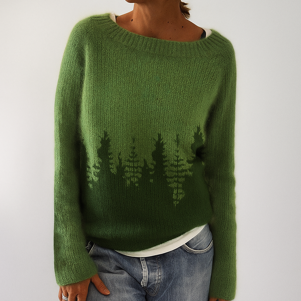 Classic Women's Sweater with Vintage Fall Design