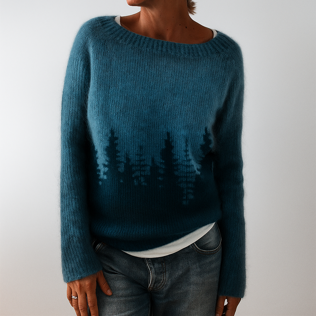 Classic Women's Sweater with Vintage Fall Design