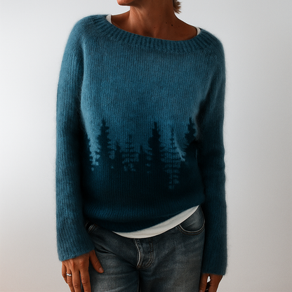 Classic Women's Sweater with Vintage Fall Design