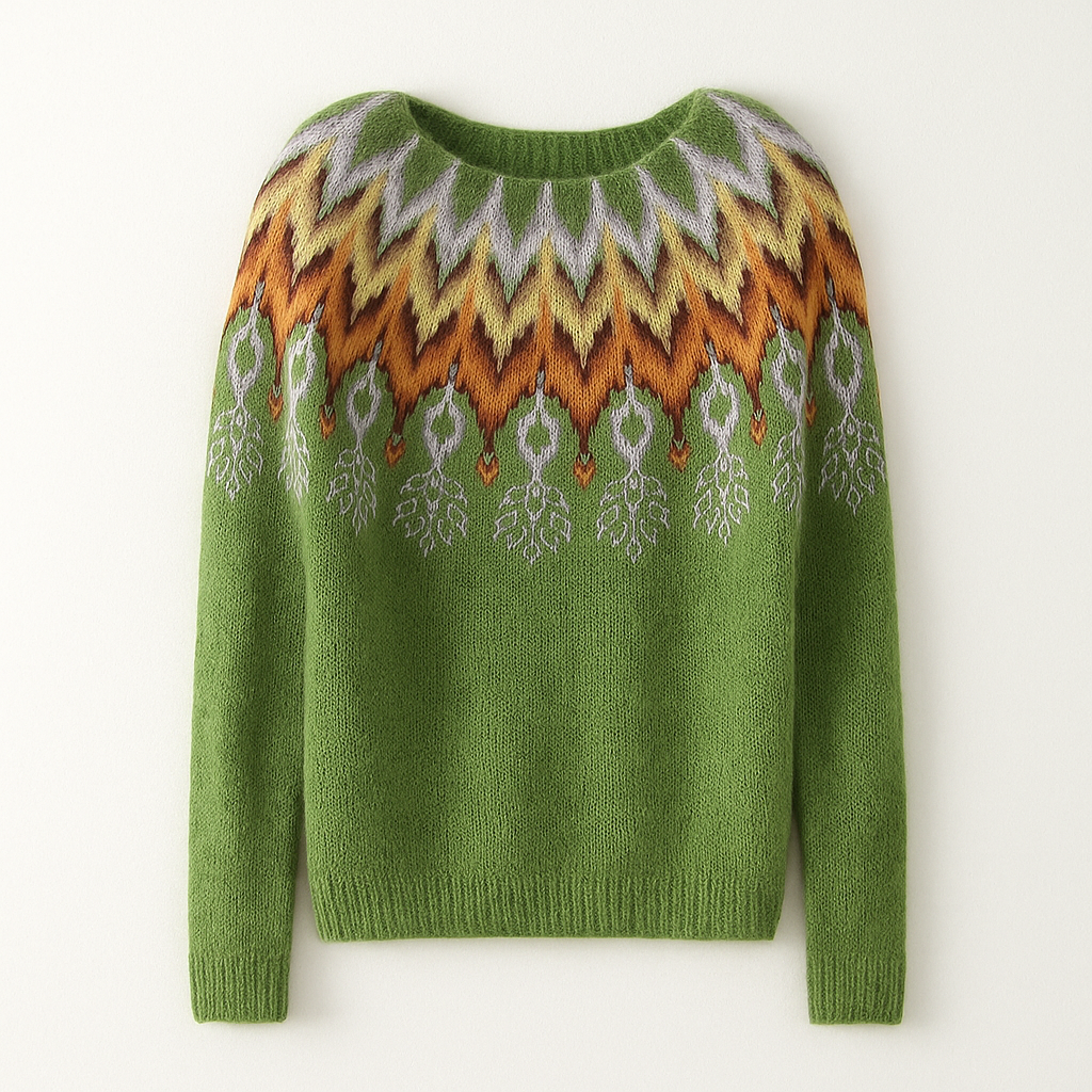 Classic Women's Sweater with Vintage Fall Design