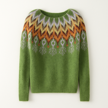 Classic Women's Sweater with Vintage Fall Design