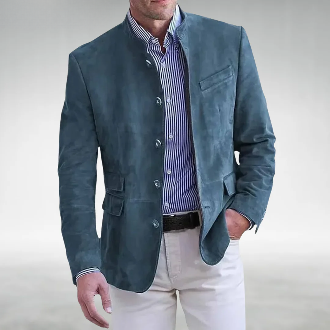 Luxury Suede Single Button Blazer Jacket