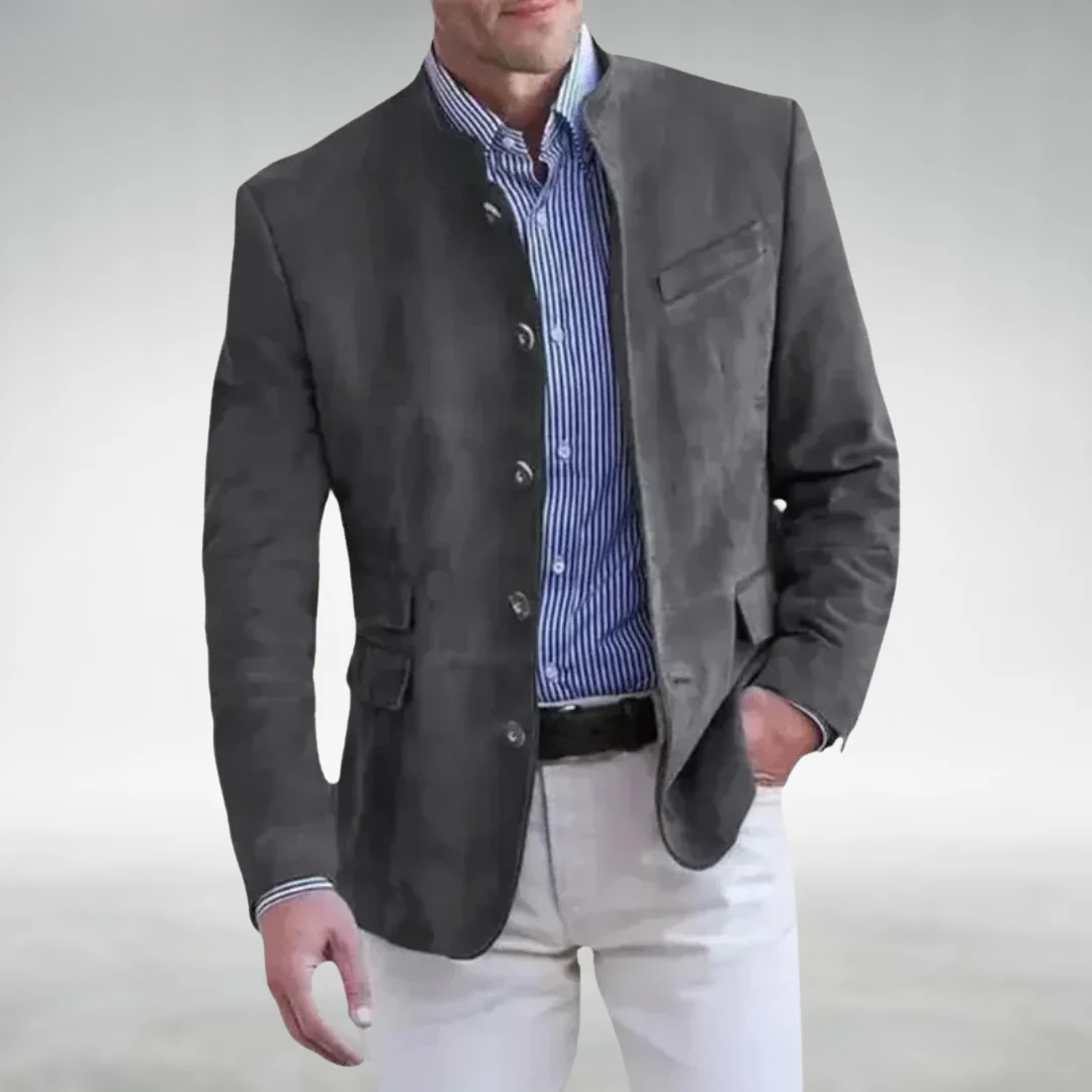 Luxury Suede Single Button Blazer Jacket