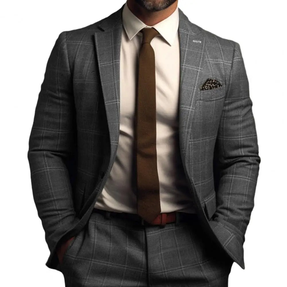 Classic Checked Blazer Jacket - OutfitLondon