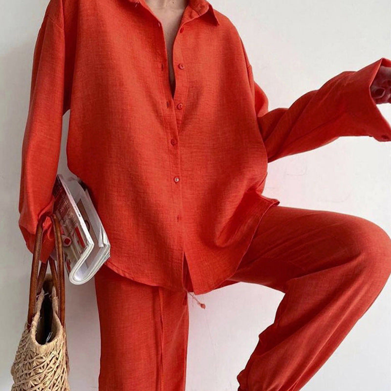 Suzan Set | Linen Blouse & Wide-Leg Pants
