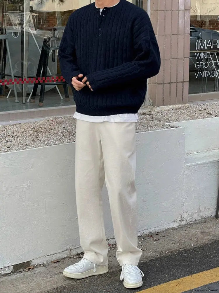 Soft Acrylic Crew Neck Casual Sweater