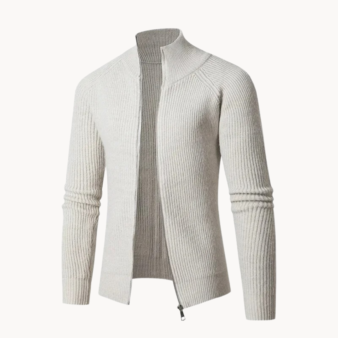 Soft Lightweight Zip Up Sweater - OutfitLondon