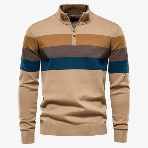 Cozy Classic Stripe Crew Neck Sweater