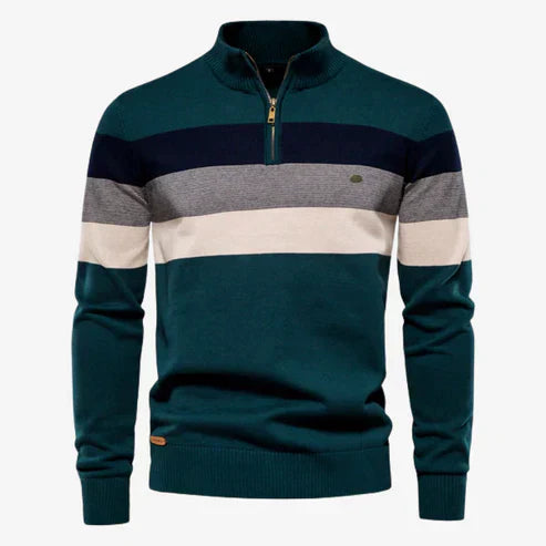 Cozy Classic Stripe Crew Neck Sweater