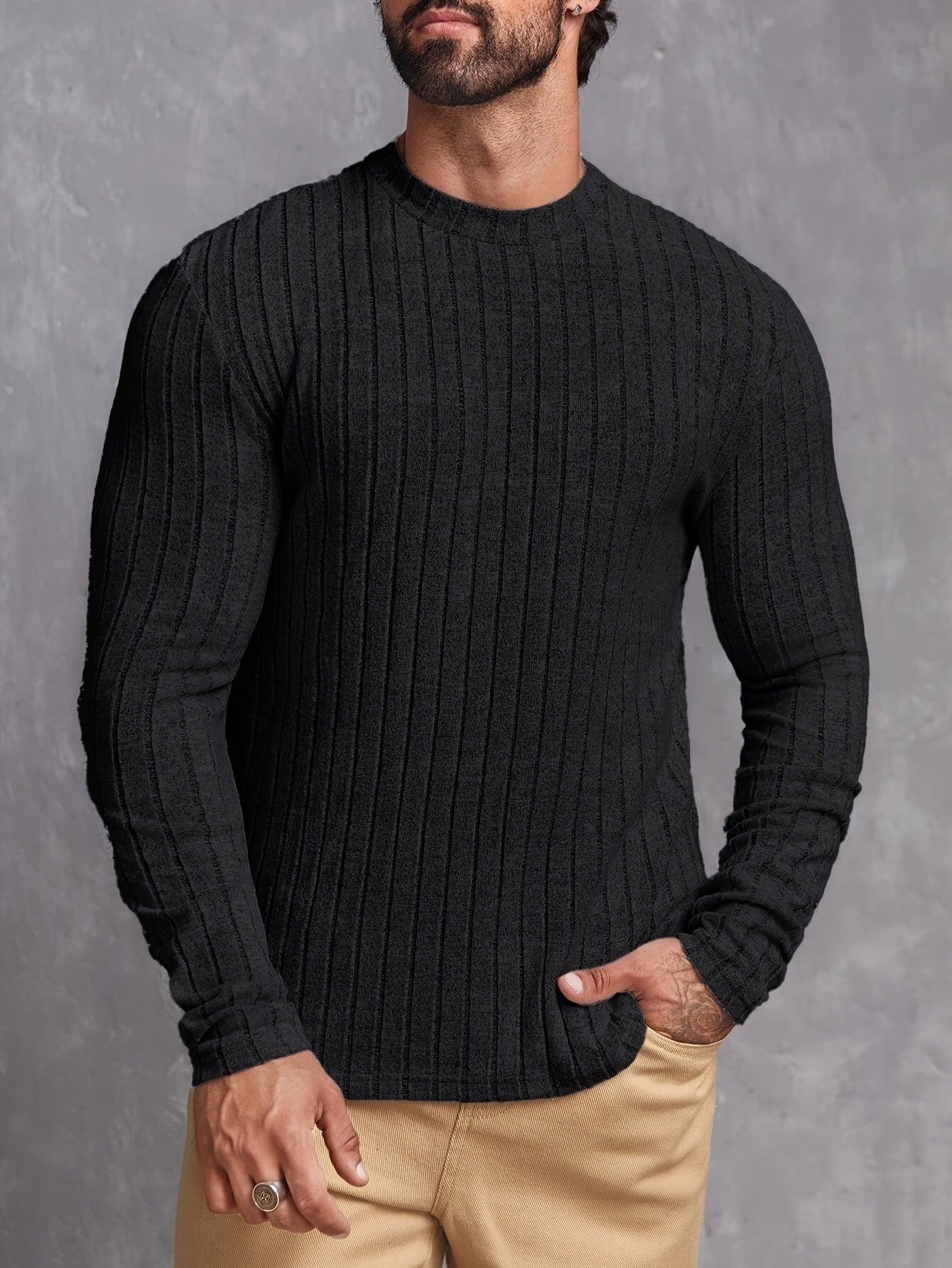 Comfy Fitted Crew Neck Sweater