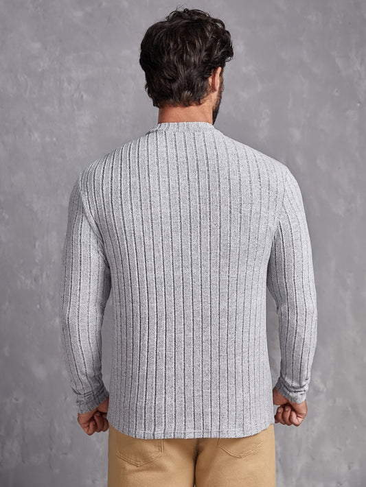 Comfy Fitted Crew Neck Sweater - OutfitLondon