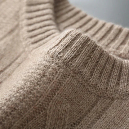 Warm Fleece Polo Neck Sweater