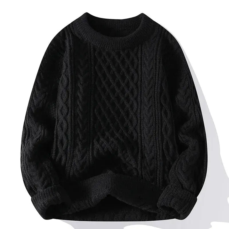 Traditional Mens Textured Crew Sweater