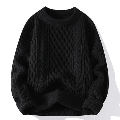Traditional Mens Textured Crew Sweater