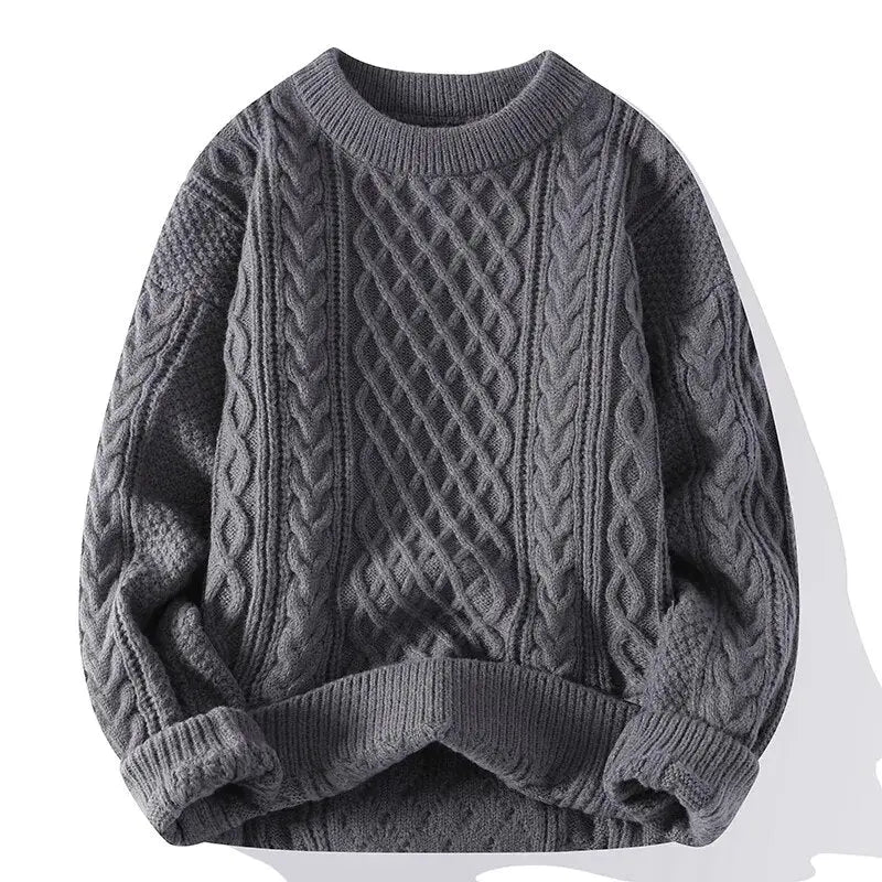 Traditional Mens Textured Crew Sweater