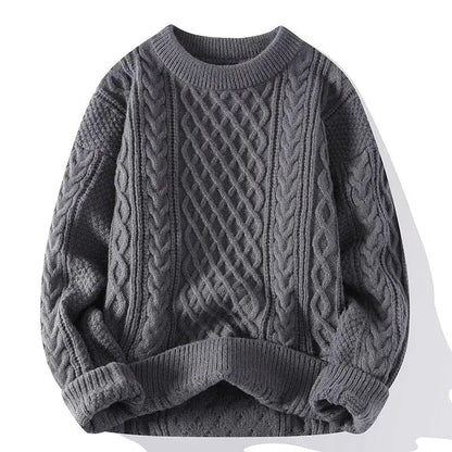 Traditional Mens Textured Crew Sweater