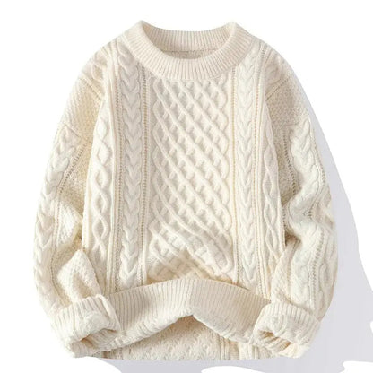 Traditional Mens Textured Crew Sweater