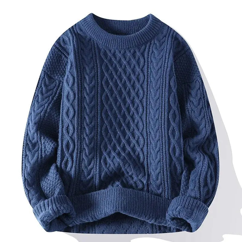Traditional Mens Textured Crew Sweater