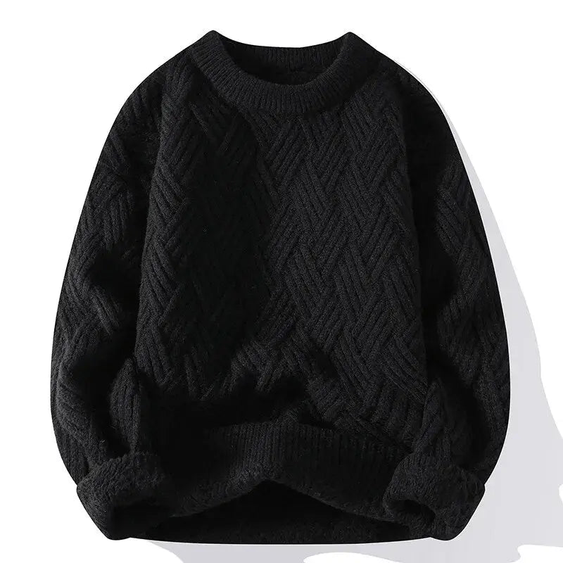 Colorful Textured Crew Neck Sweater