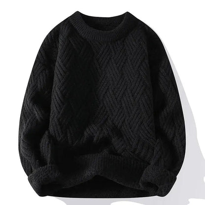Traditional Mens Textured Crew Sweater