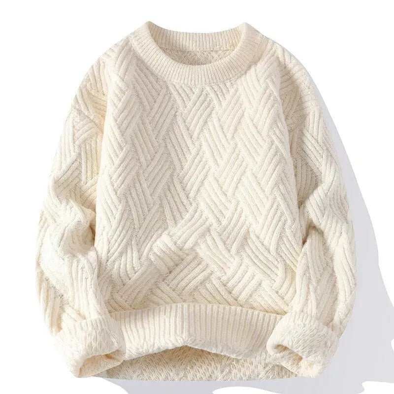 Colorful Textured Crew Neck Sweater