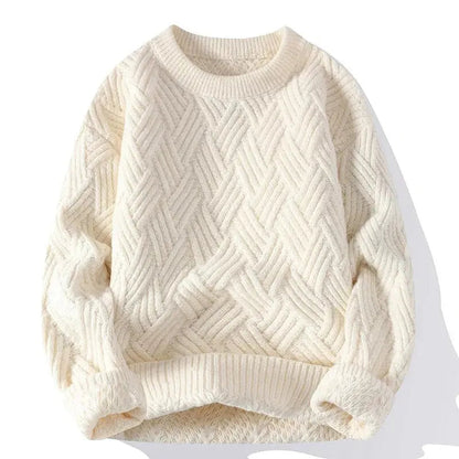 Traditional Mens Textured Crew Sweater