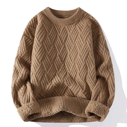 Traditional Mens Textured Crew Sweater
