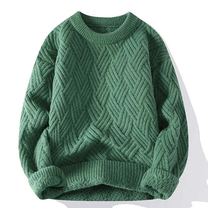 Traditional Mens Textured Crew Sweater
